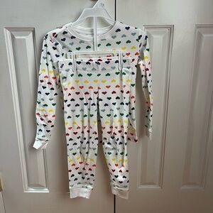 Primary Rainbow Heart Toddler Pajama Set: bottoms 2-3, top 4-5